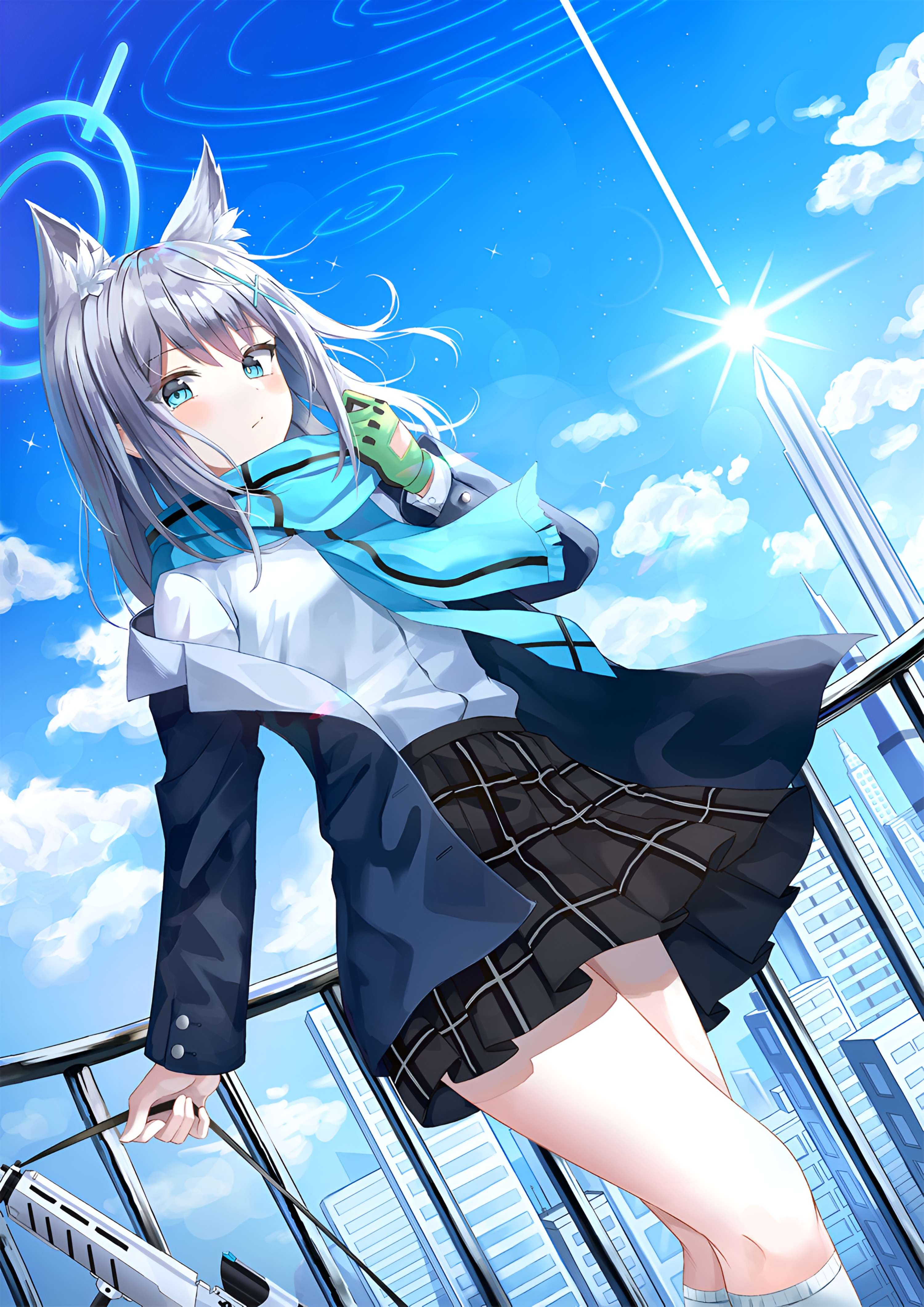 Shiroko Sunaookami Blue Archive 4K Wallpaper