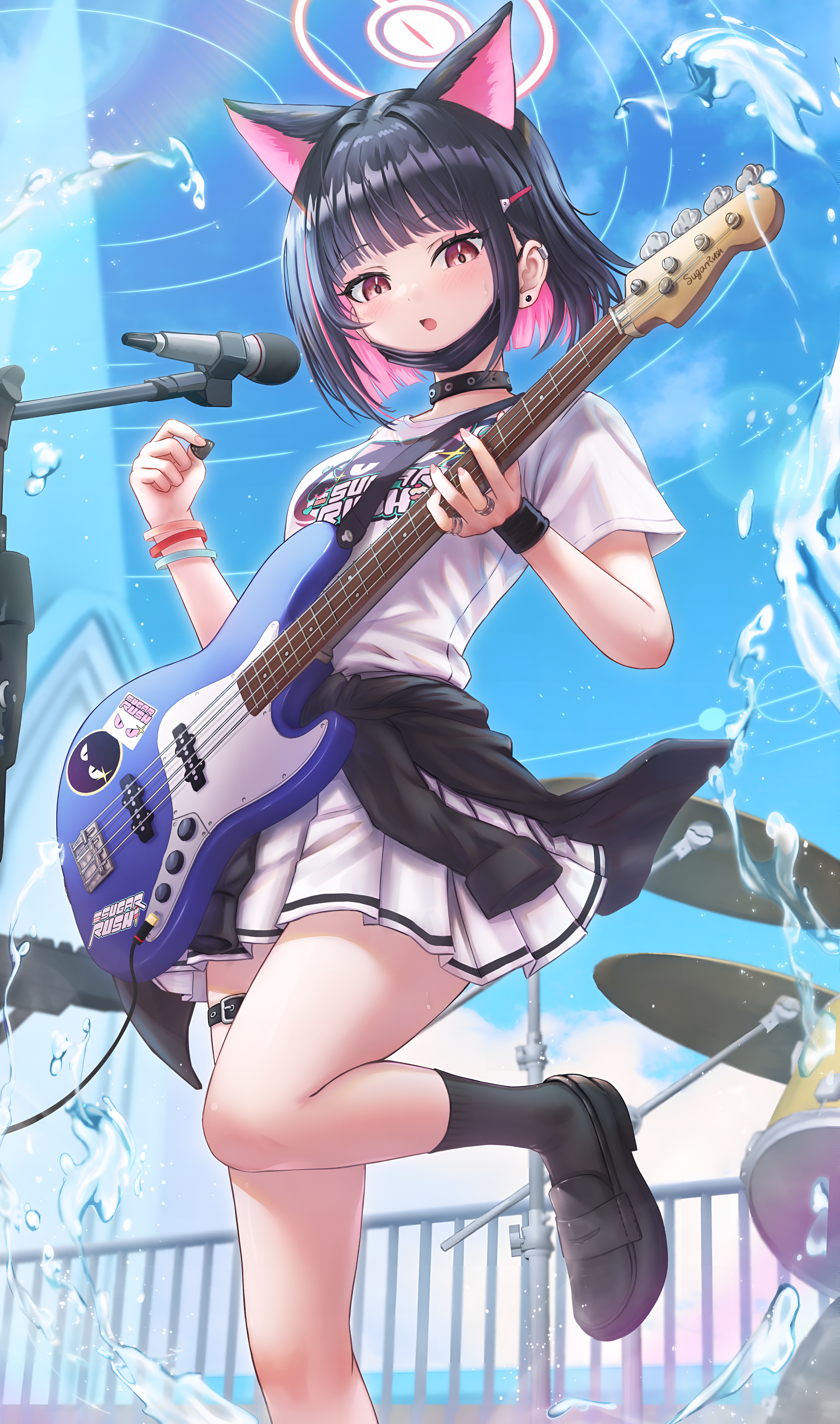 Kyouyama Kazusa Bass Guitar Wallpaper Blue Archive
