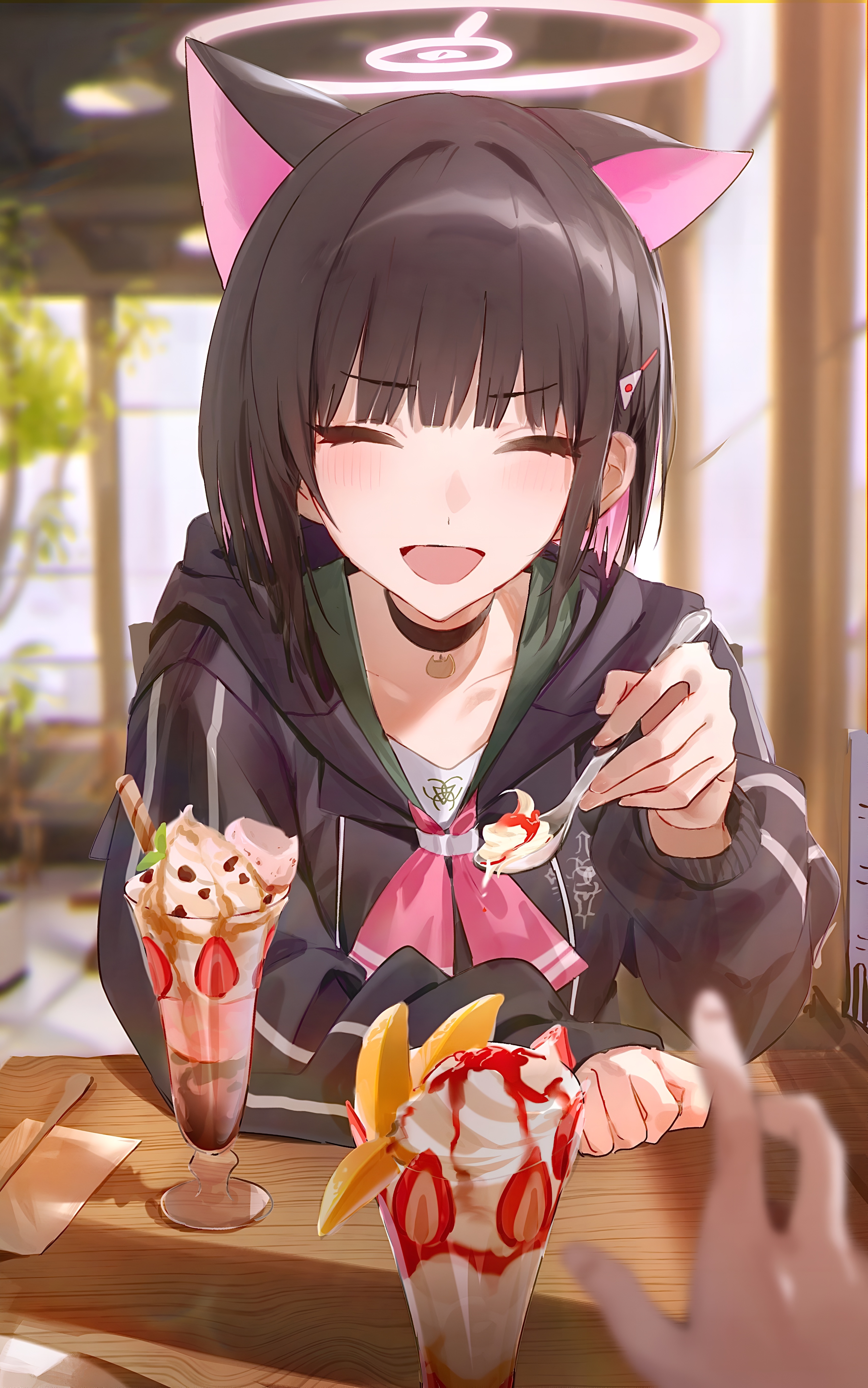 Kyouyama Kazusa Blue Archive Cafe Wallpaper