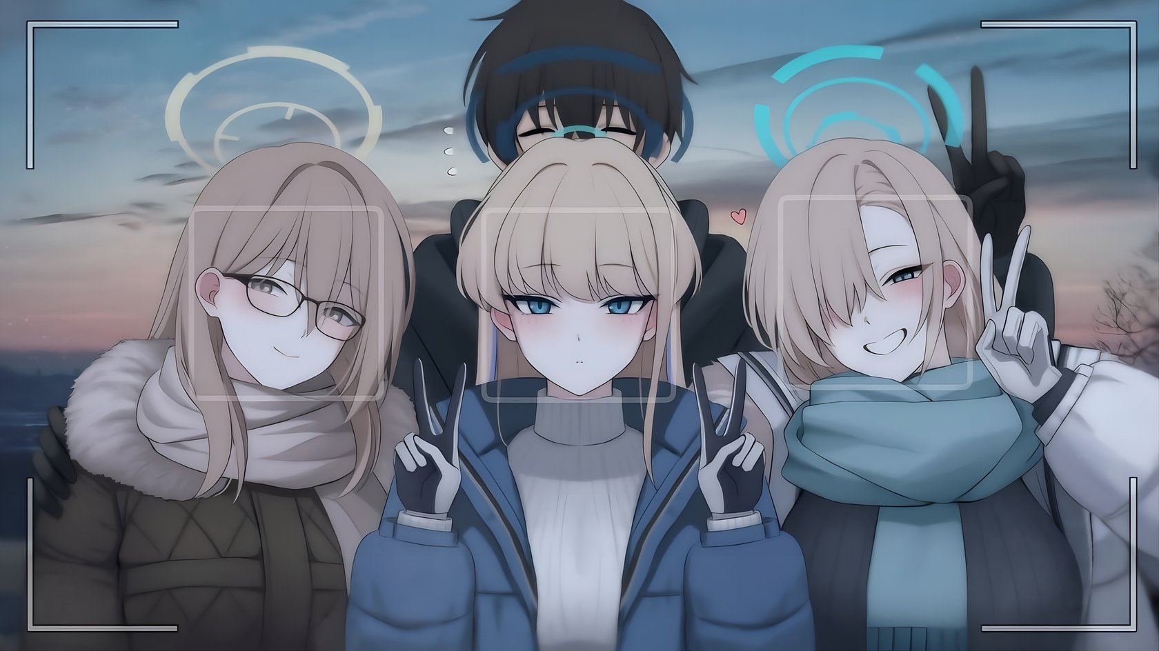 Blue Archive 4K Wallpaper – Ichinose Asuna | Murokasa Akane | Asuma Toki Winter Photo