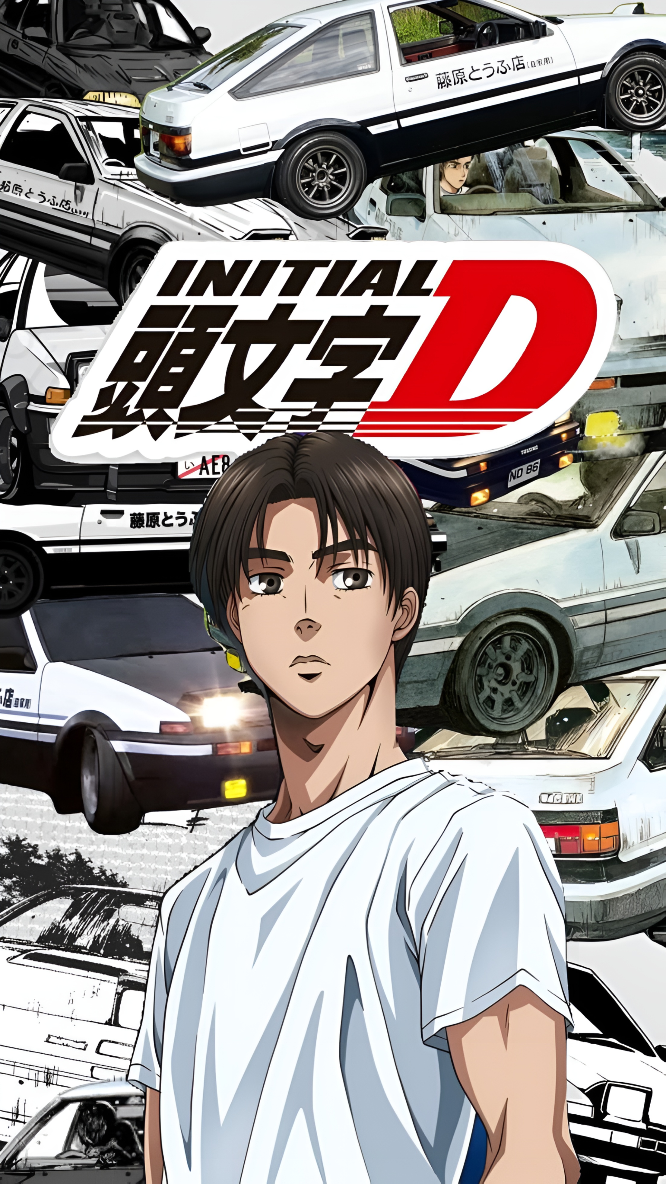 Initial D Takumi AE86 Collage 4K Anime Wallpaper