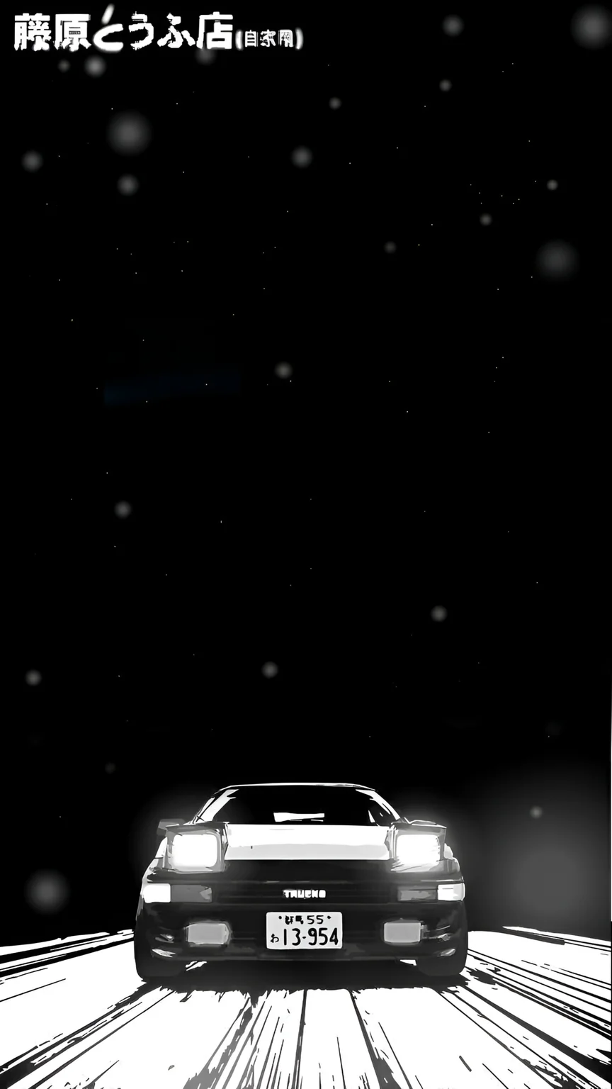 Initial D Toyota AE86 Manga 4K Wallpaper