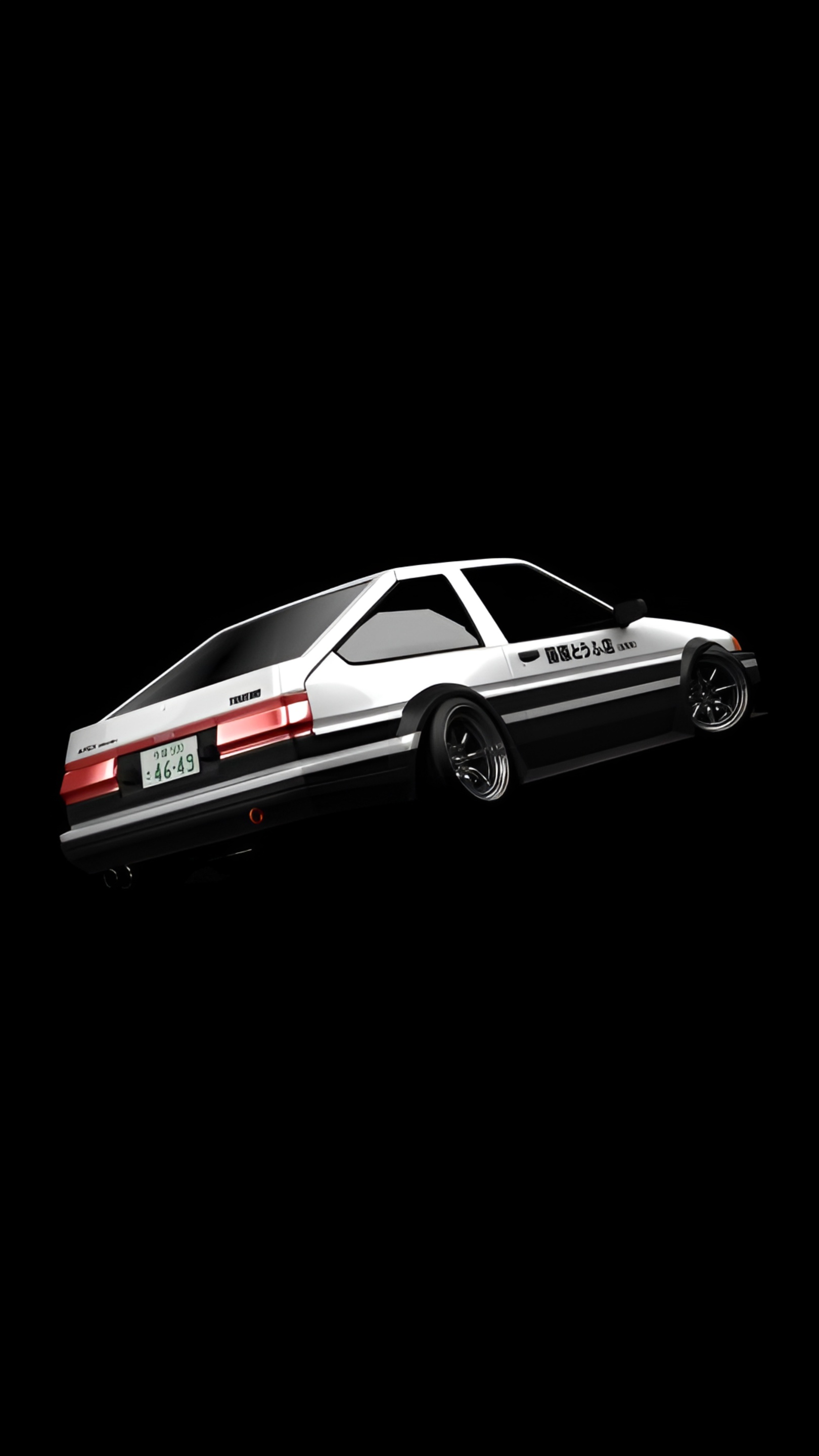 Initial D Toyota AE86 Black Background Wallpaper