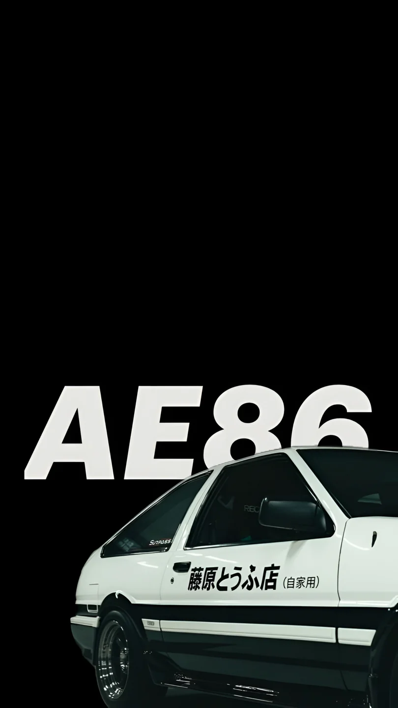 Initial D Toyota AE86 Minimalist 4K Wallpaper