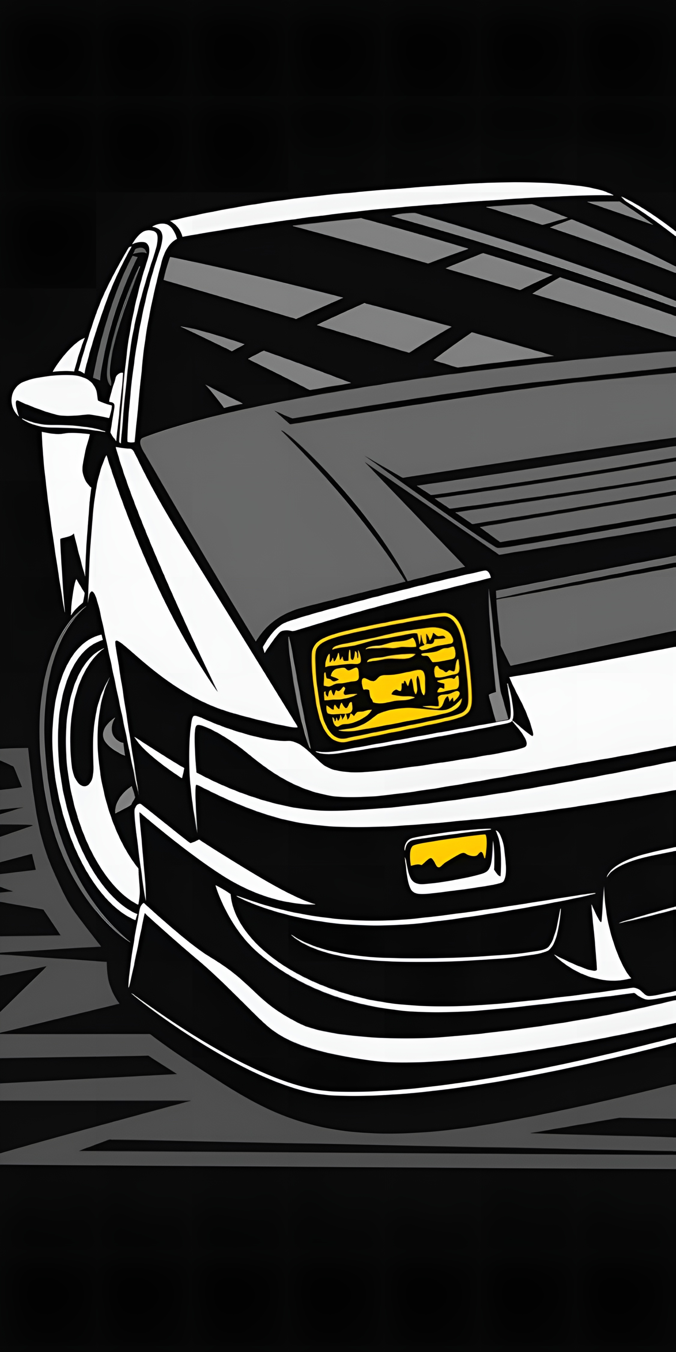 Initial D Sports Car Noir 4K Wallpaper