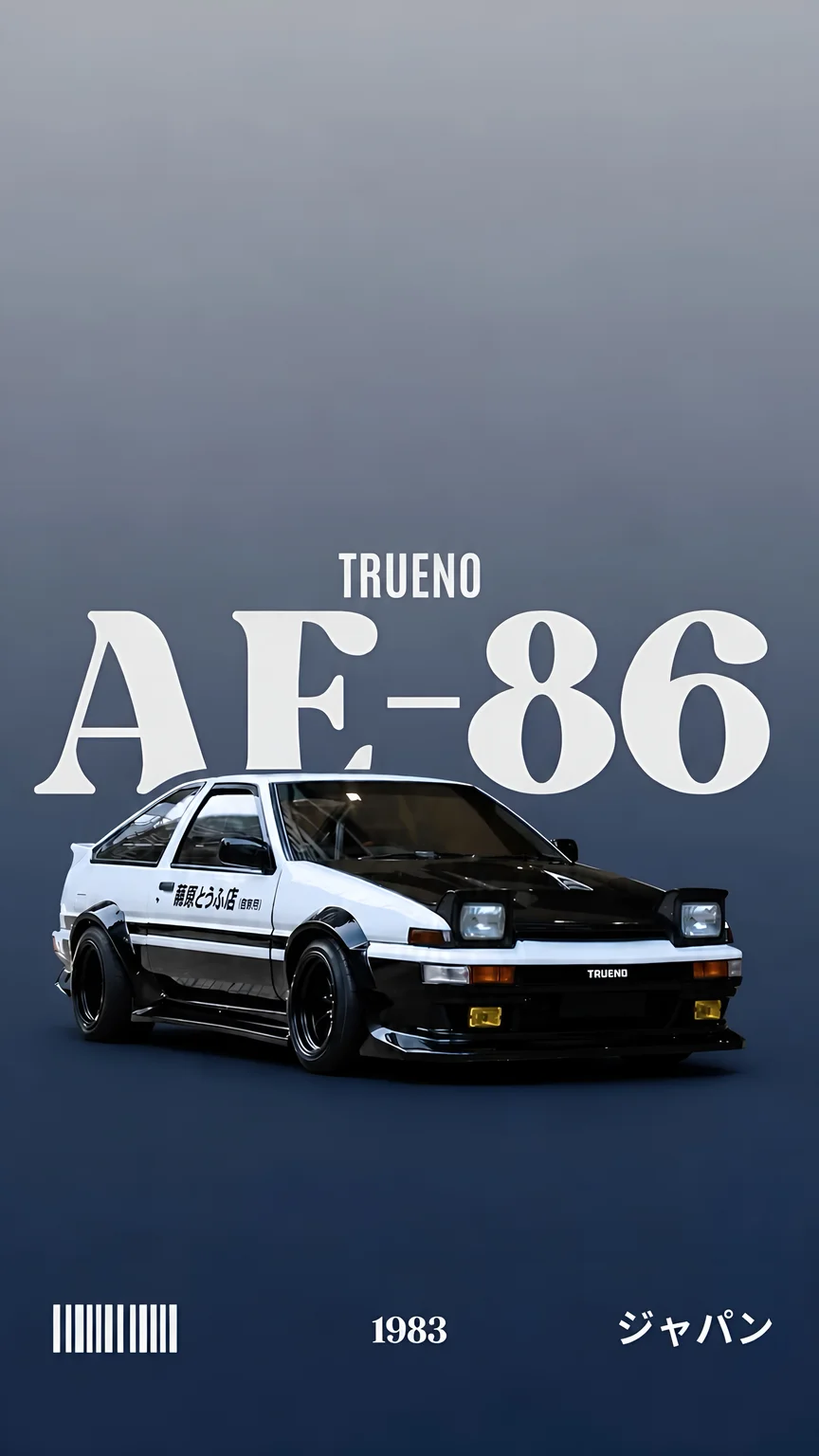 Initial D Toyota AE86 Trueno 4K Wallpaper