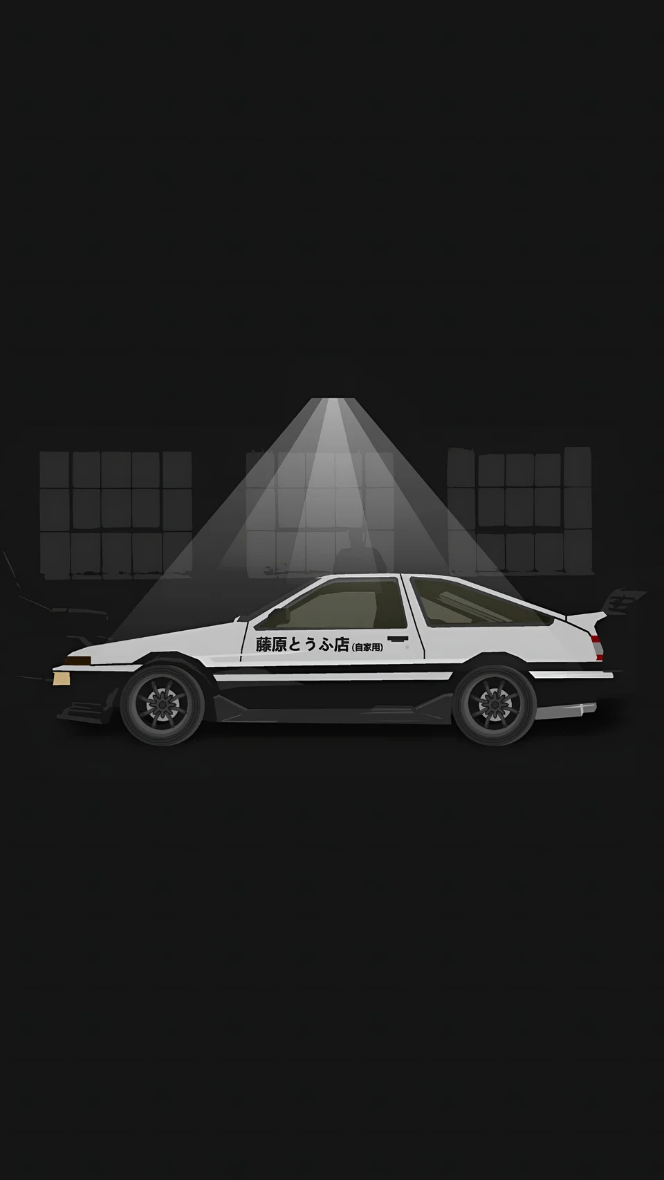 Initial D AE86 Midnight Garage 4K Wallpaper