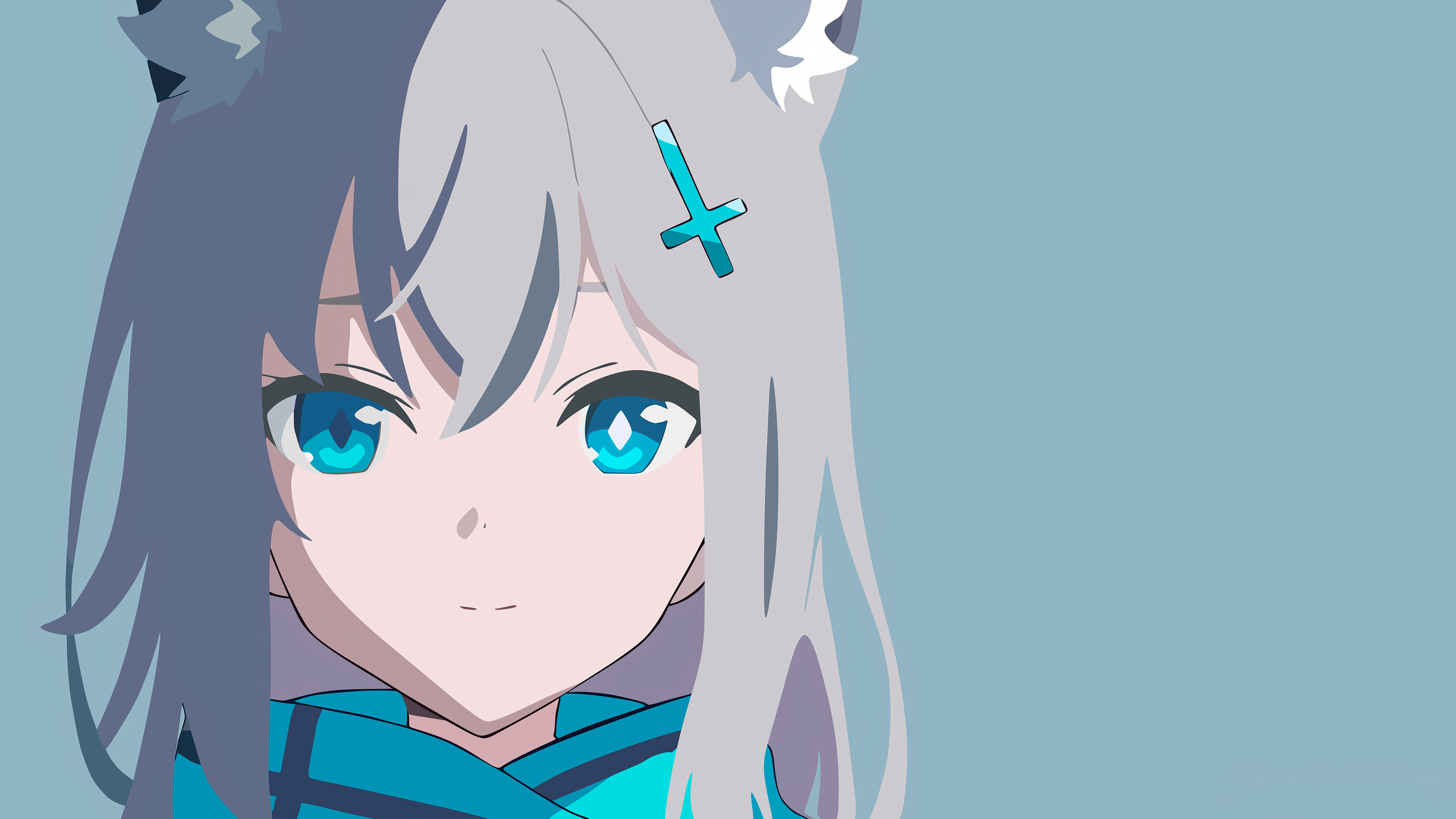 Shiroko Sunaookami Blue Archive Minimalist Wallpaper