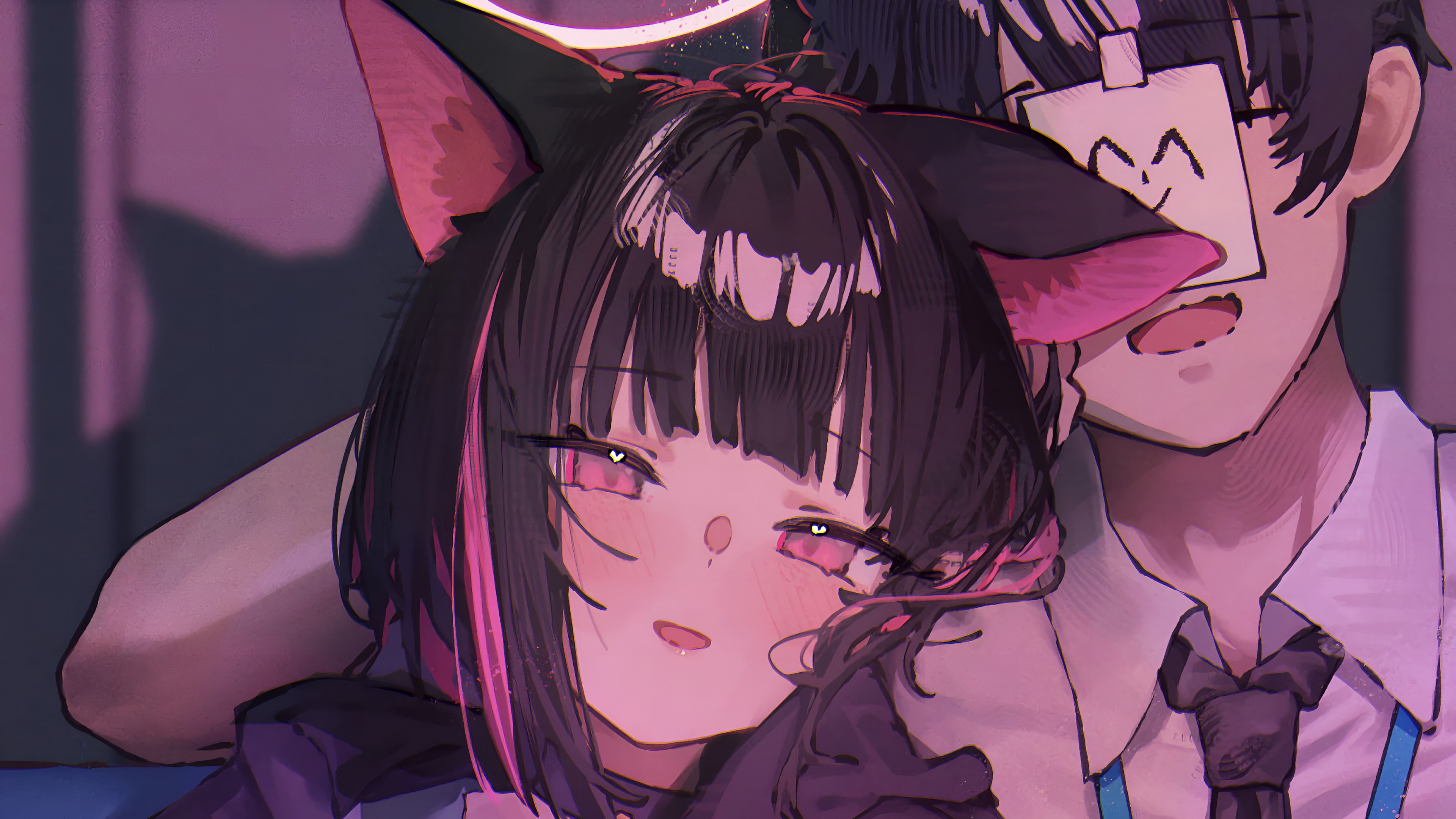 Blue Archive Kazusa Fille Chat Fond d'Écran 4K