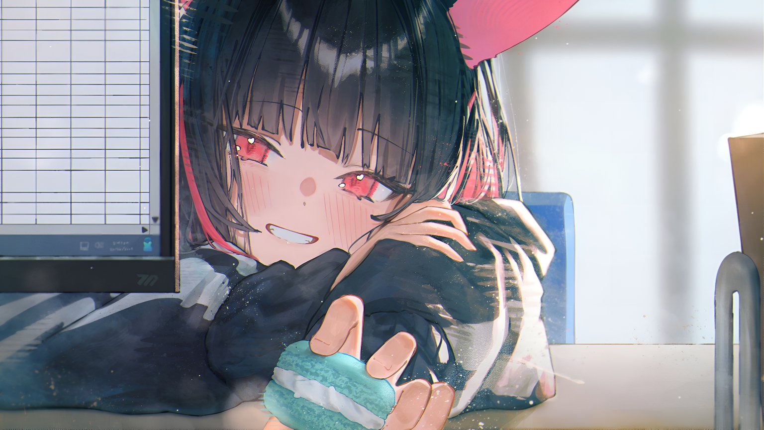 Blue Archive Kyouyama Kazusa Desk Wallpaper 4K