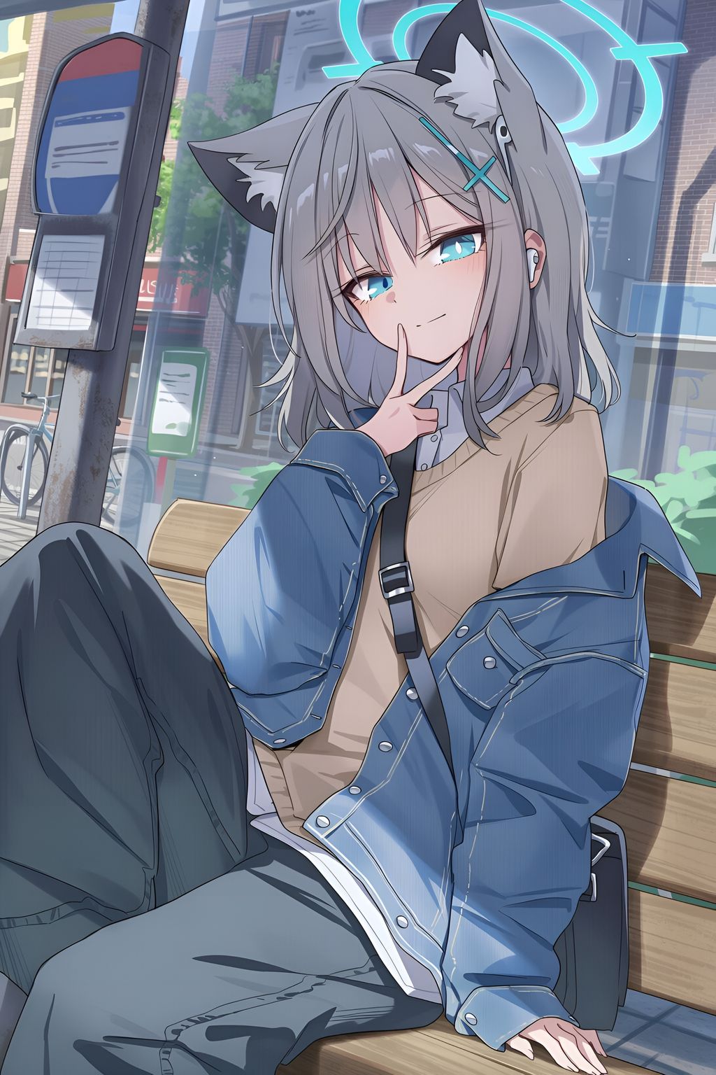 Shiroko Sunaookami Bus Stop Wallpaper – Blue Archive
