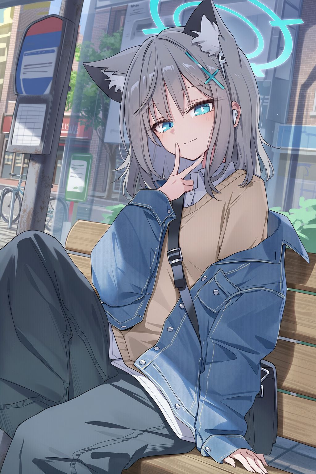 Shiroko Sunaookami Bus Stop Wallpaper – Blue Archive