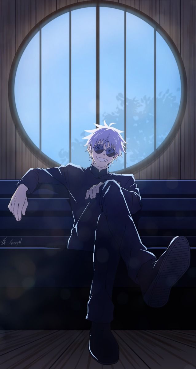 Satoru Gojo Relaxed Pose Anime Wallpaper 4K