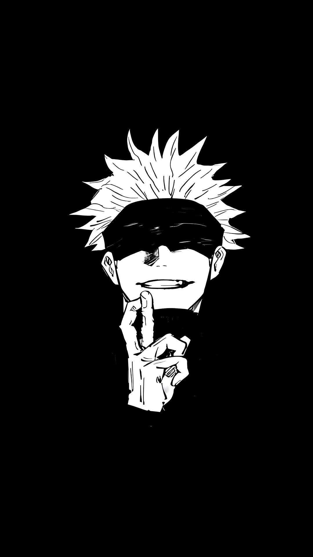 Satoru Gojo Itim at Puting 4K Anime Wallpaper