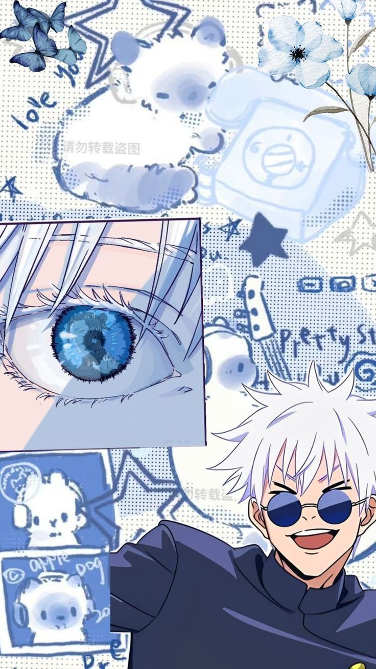 والپیپر زیبایی‌شناسی آبی ساتورو گوجو 4K