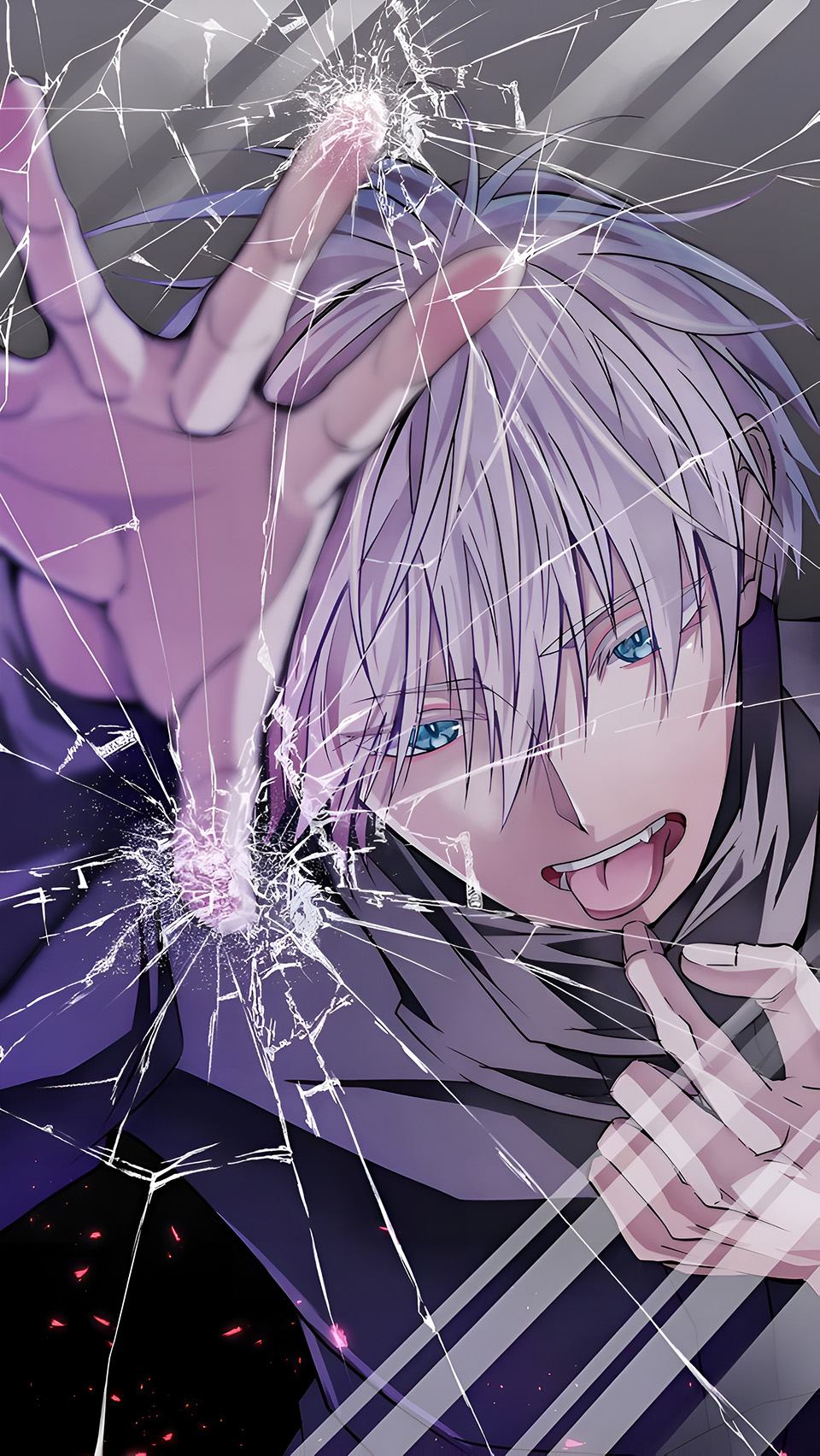 Satoru Gojo Basag na Salamin Wallpaper 4K