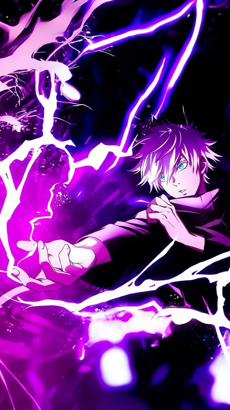 Satoru Gojo Purple Lightning Wallpaper 4K