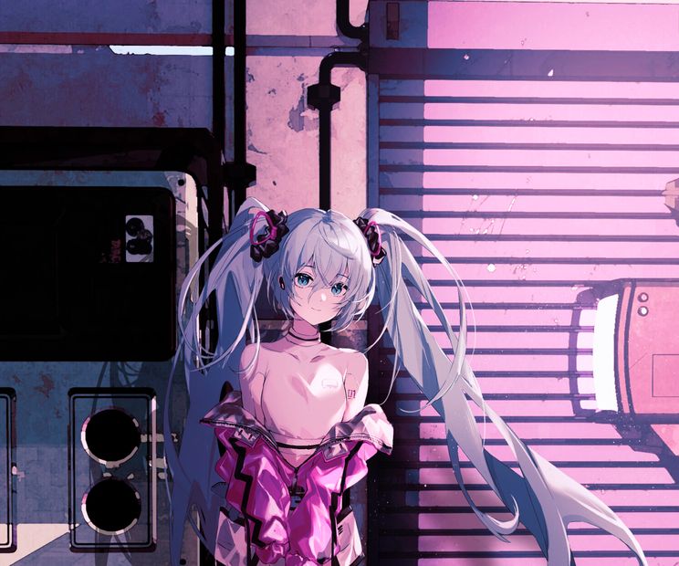 Papel de Parede Anime Hatsune Miku Rosa Cyberpunk 4K