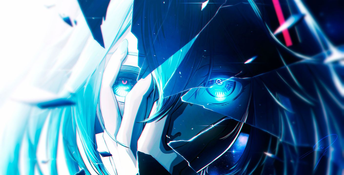 Papel de Parede Anime Hatsune Miku Cyberpunk Olhos Brilhantes