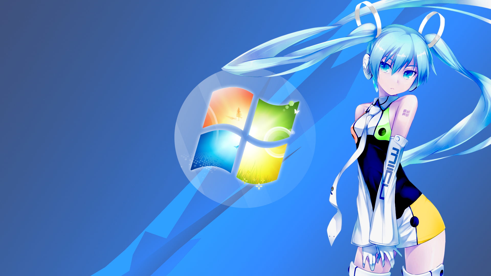 Hatsune Miku Windows 7 Anime Hintergrundbild 4K