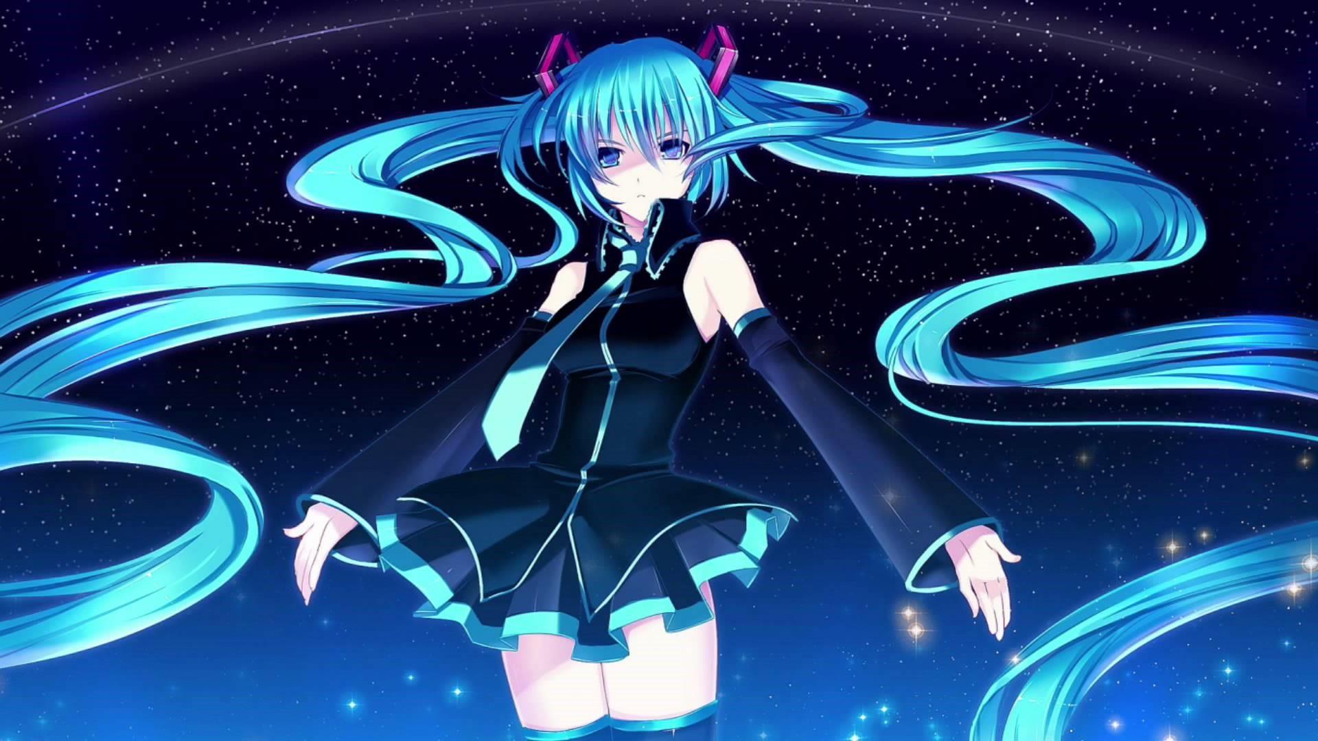 初音未来星空之夜动漫4K壁纸