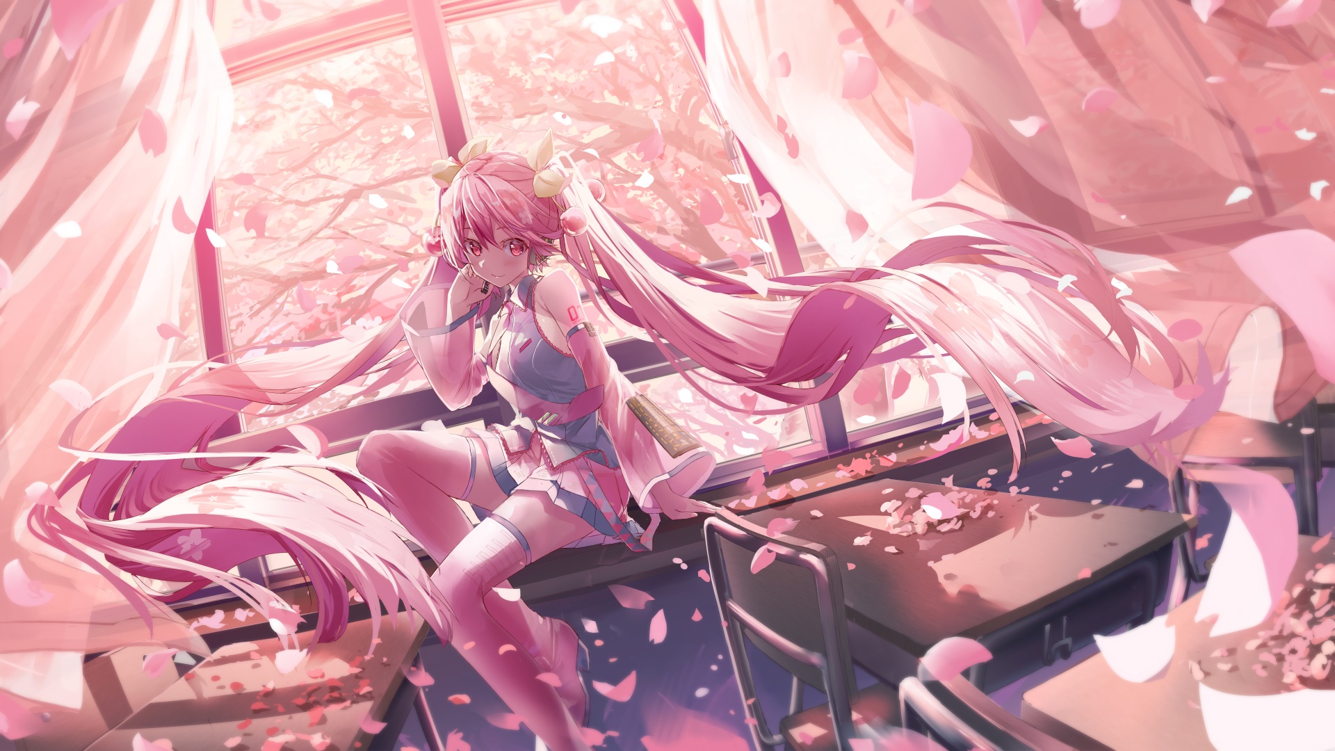 Sakura Miku Anime Wallpaper 4K Hohe Auflösung