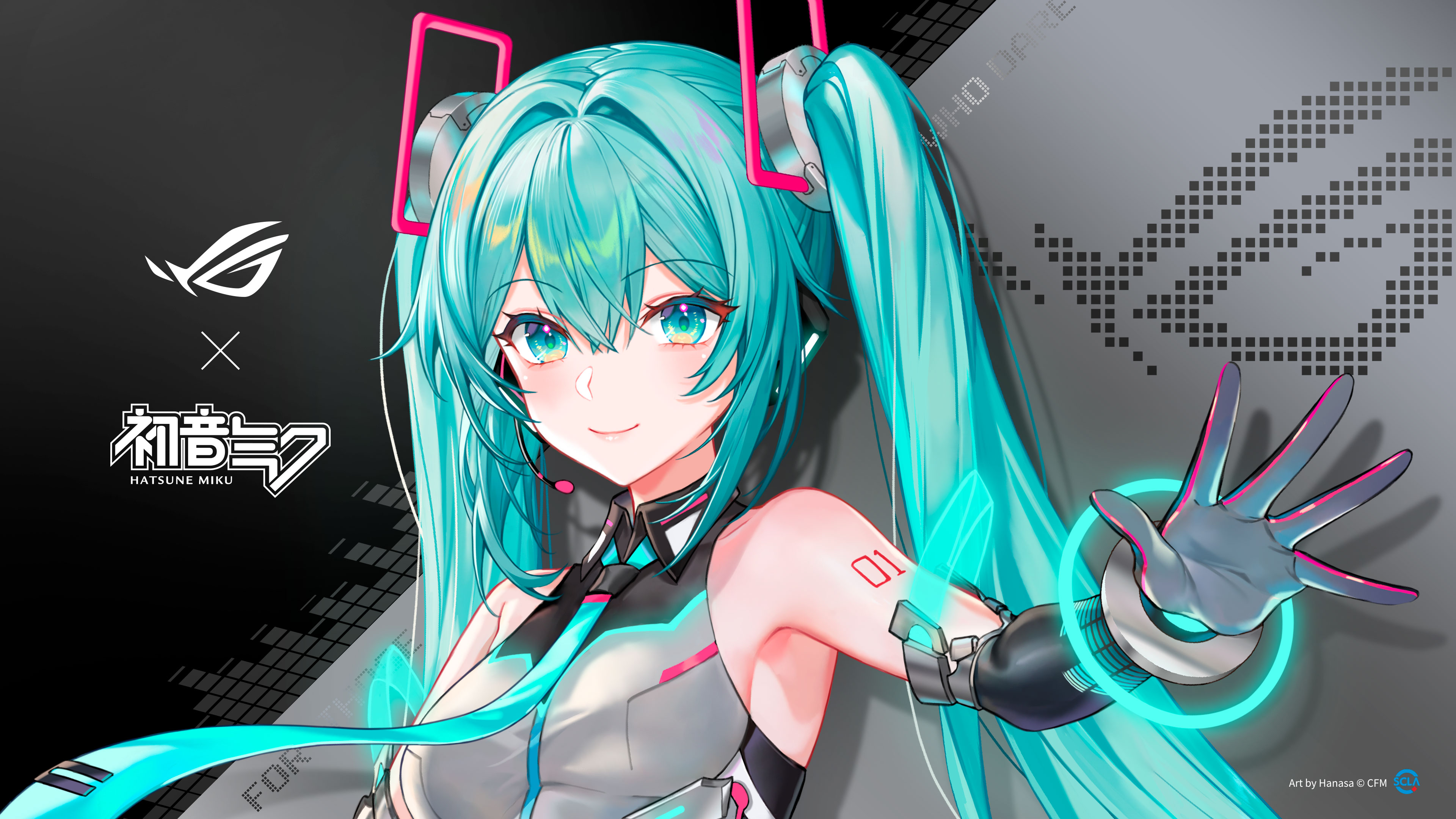 Papel de Parede Anime 4K - Hatsune Miku × ROG