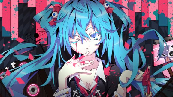 Papel de Parede Hatsune Miku Gothic Sombrio Anime 4K