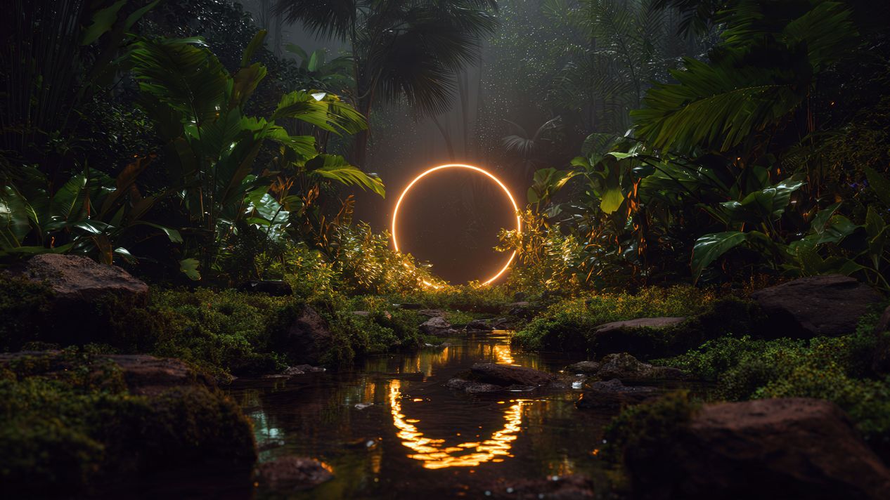Fond d'écran Portail de la Jungle 4K