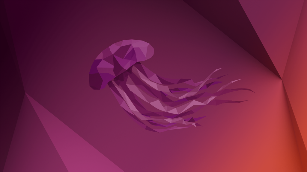 Wallpaper 4K Low Poly Ubur-Ubur Ubuntu