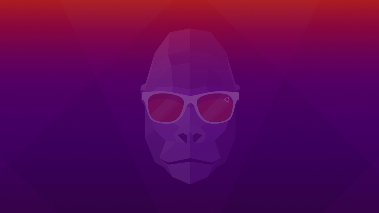 Wallpaper 4K Ubuntu Groovy Gorilla dengan Kacamata Hitam