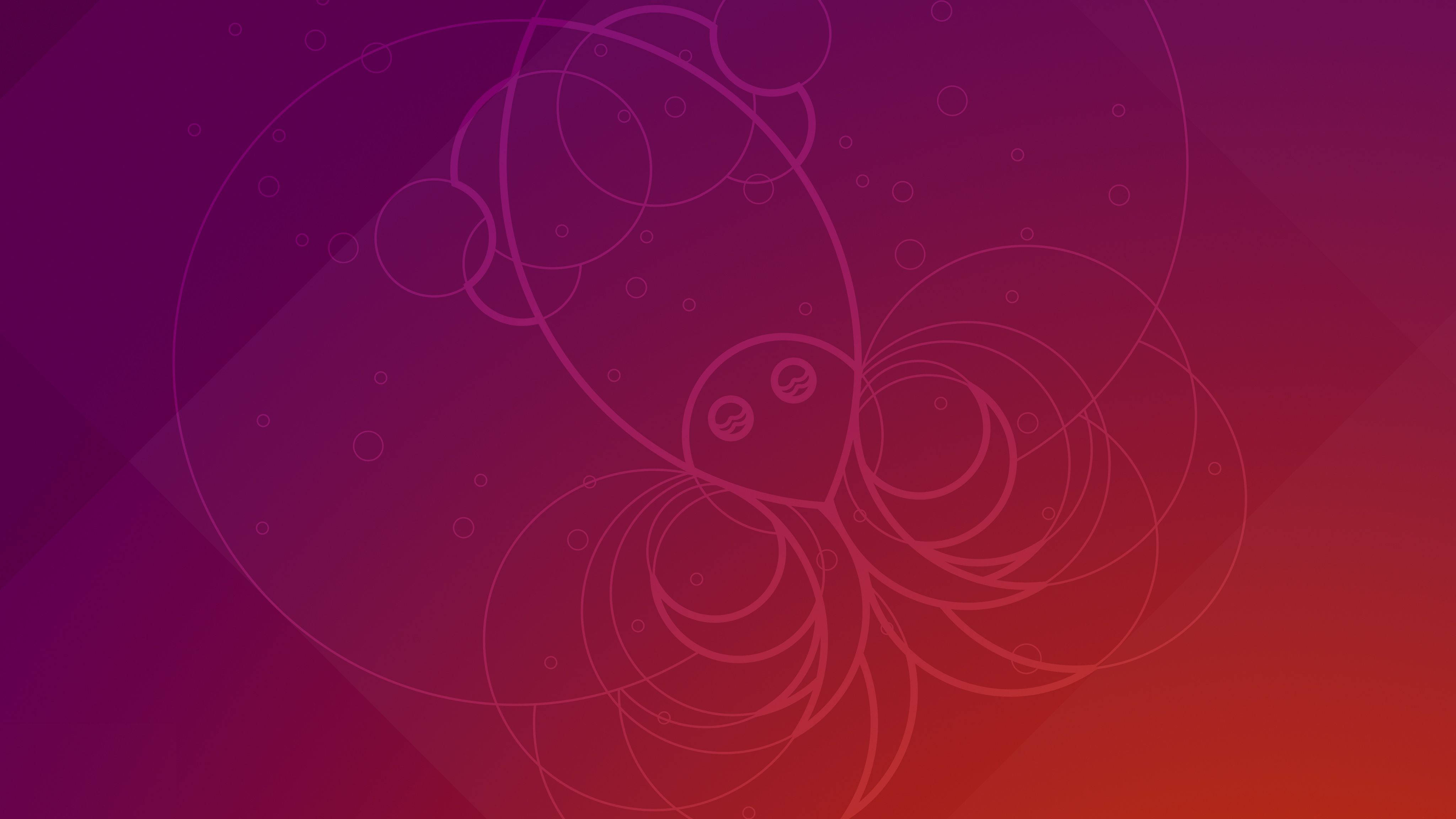 Wallpaper 4K Lingkaran Abstrak Ubuntu Linux