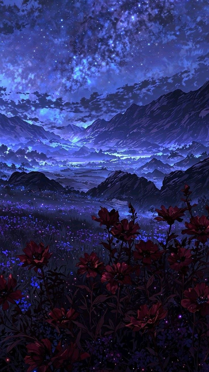 Fondo de Pantalla de Montaña Nocturna Estrellada 4K