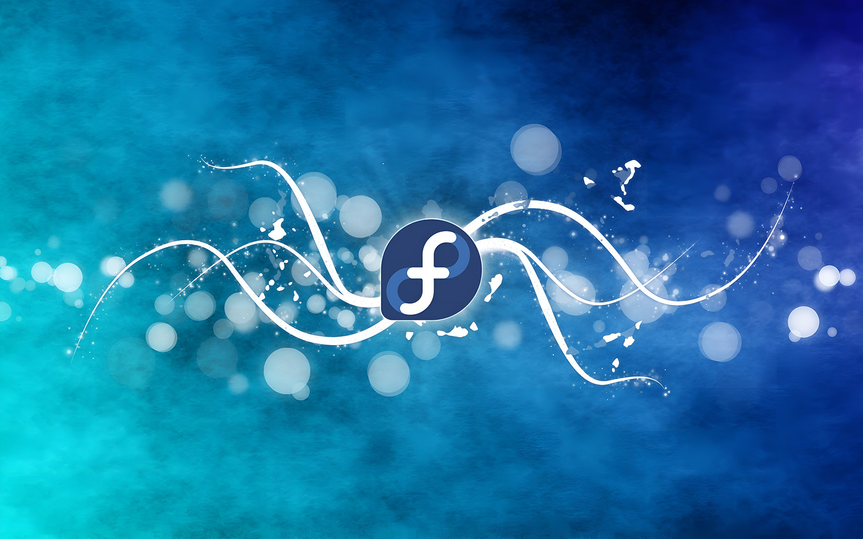 Sfondo 4K Fedora Linux Design Bokeh Blu