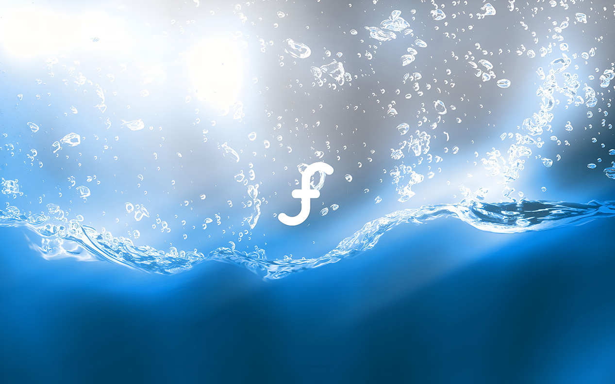 Sfondo 4K Fedora Linux Bolle Subacquee