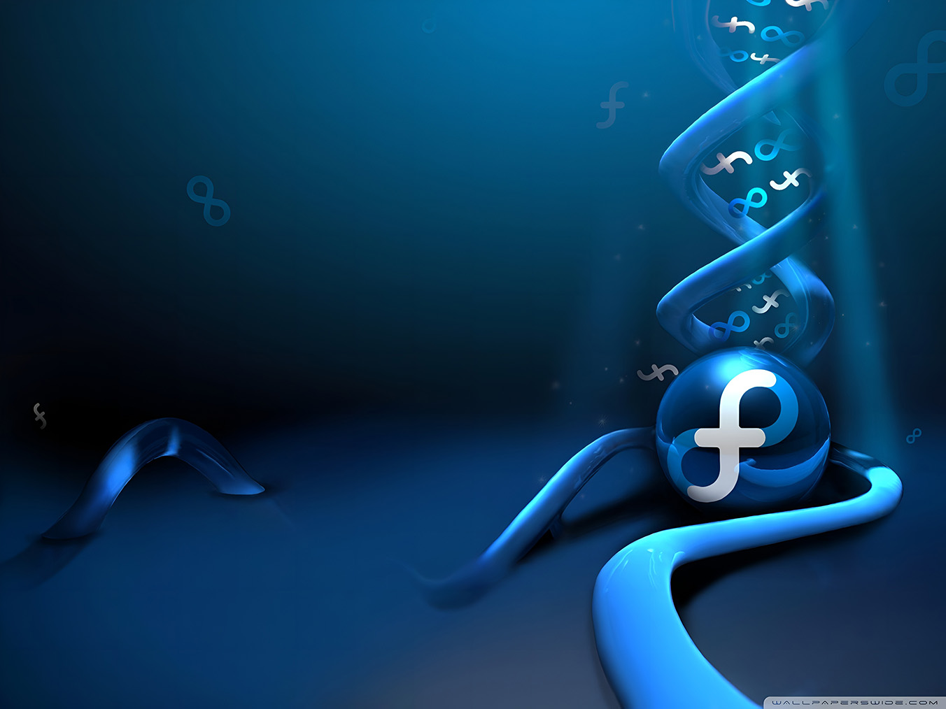 Sfondo 4K Spirale DNA Fedora Linux