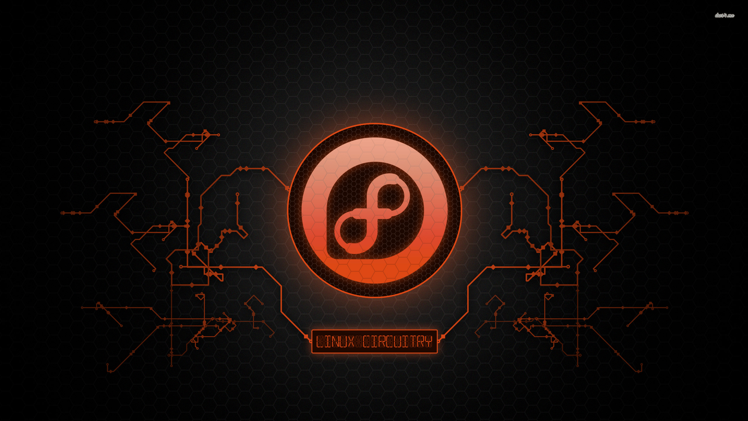 วอลเปเปอร์มืด 4K วงจรอิเล็กทรอนิกส์ Fedora Linux