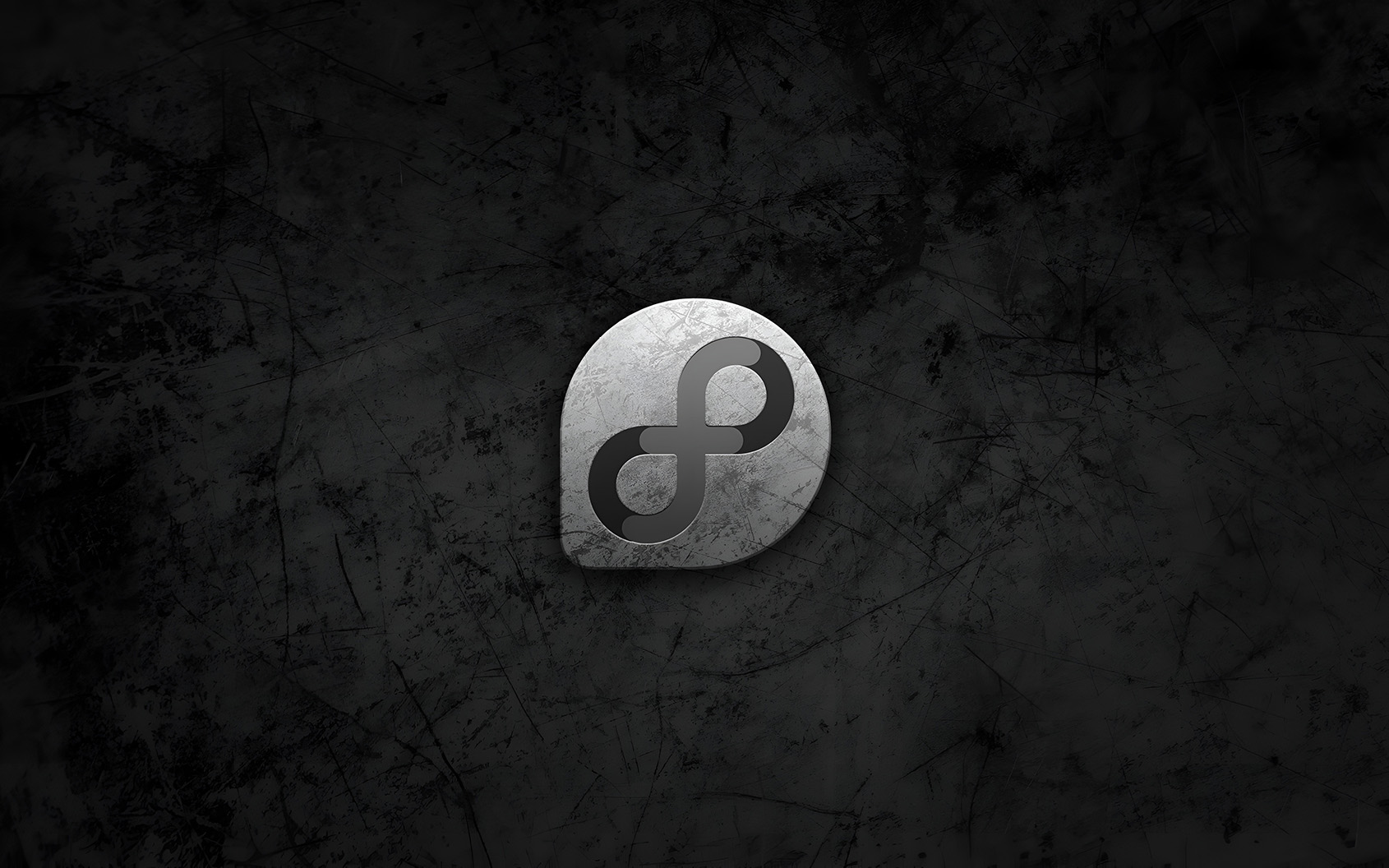 Sfondo 4K Fedora Linux Logo Grunge Metal