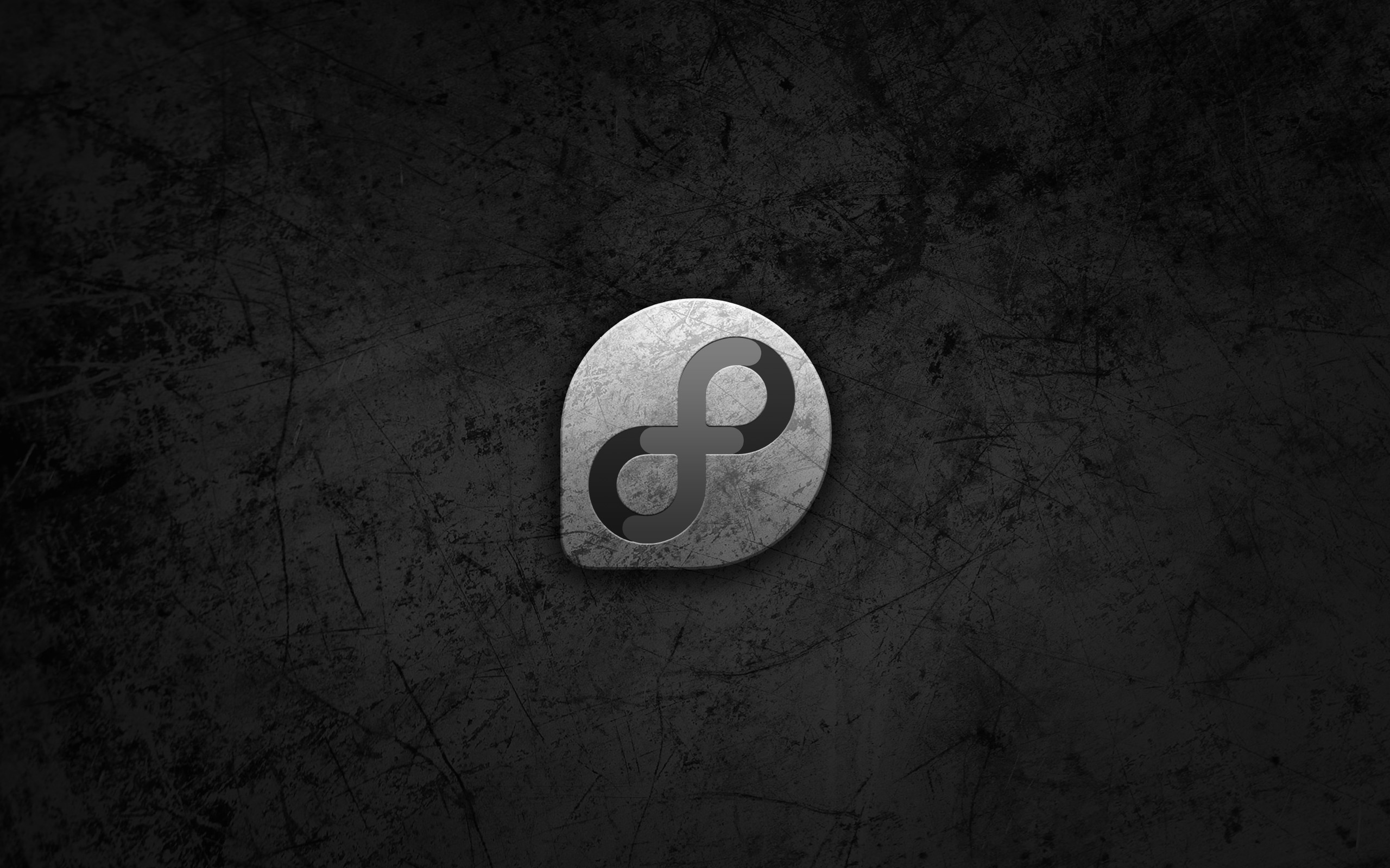 วอลเปเปอร์ 4K โลโก้เมทัลกรันจ์ Fedora Linux