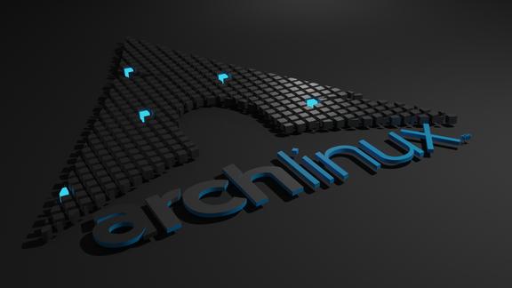 Fond d'Écran Sombre Cubes 3D Arch Linux