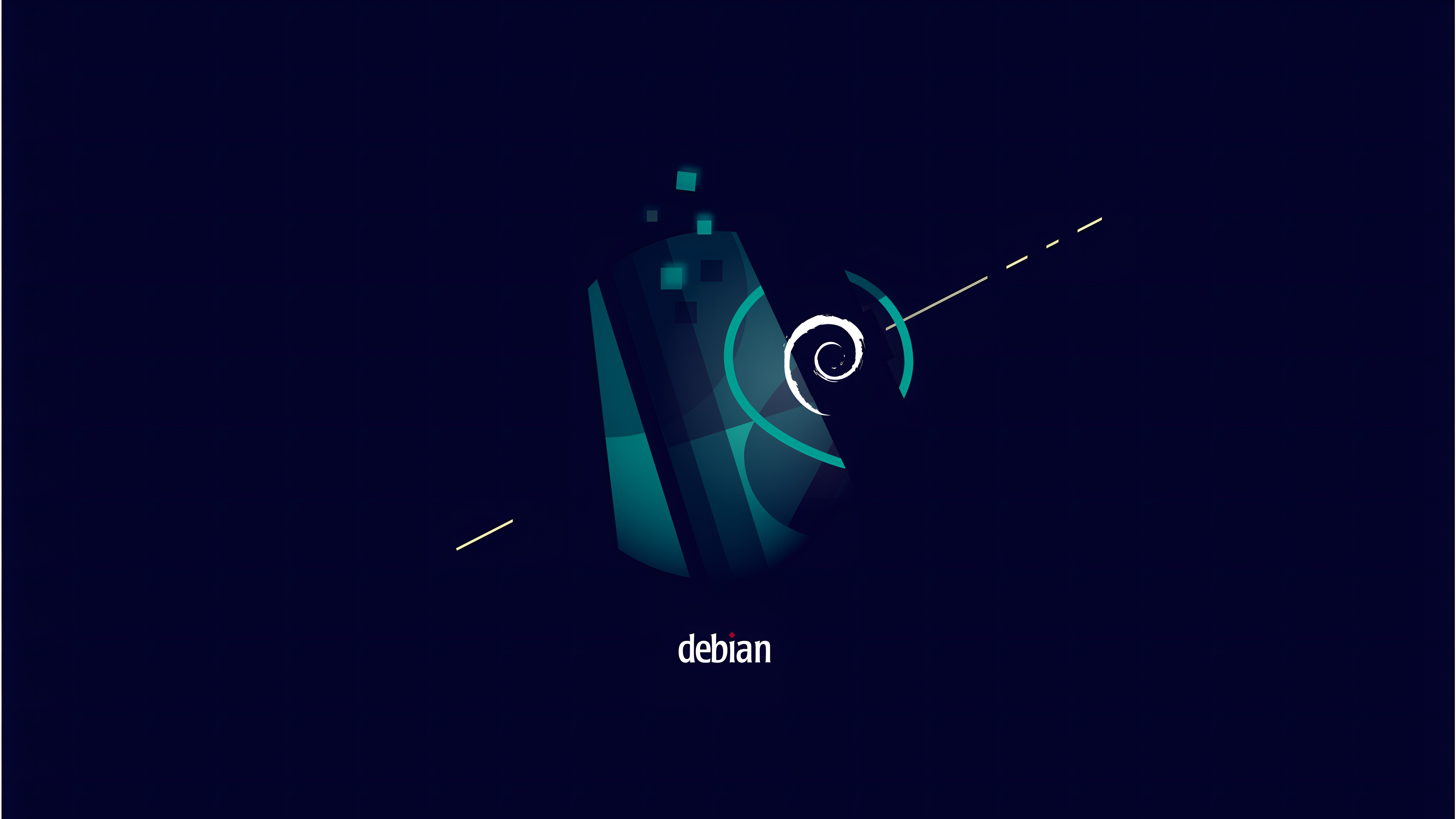 Debian Linux Swirl Dark 4K Wallpaper