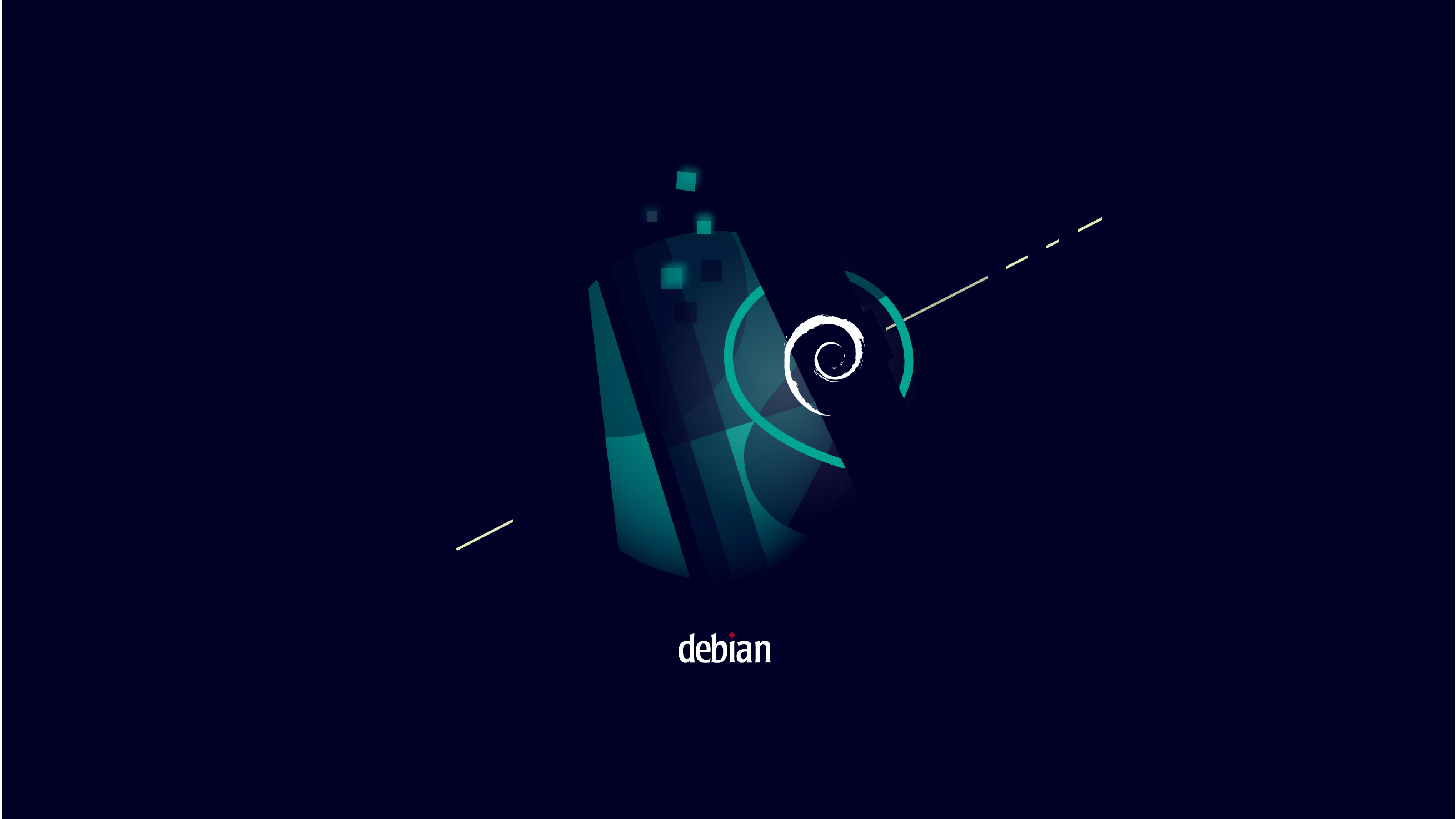 Debian Linux Swirl Ciemna Tapeta 4K