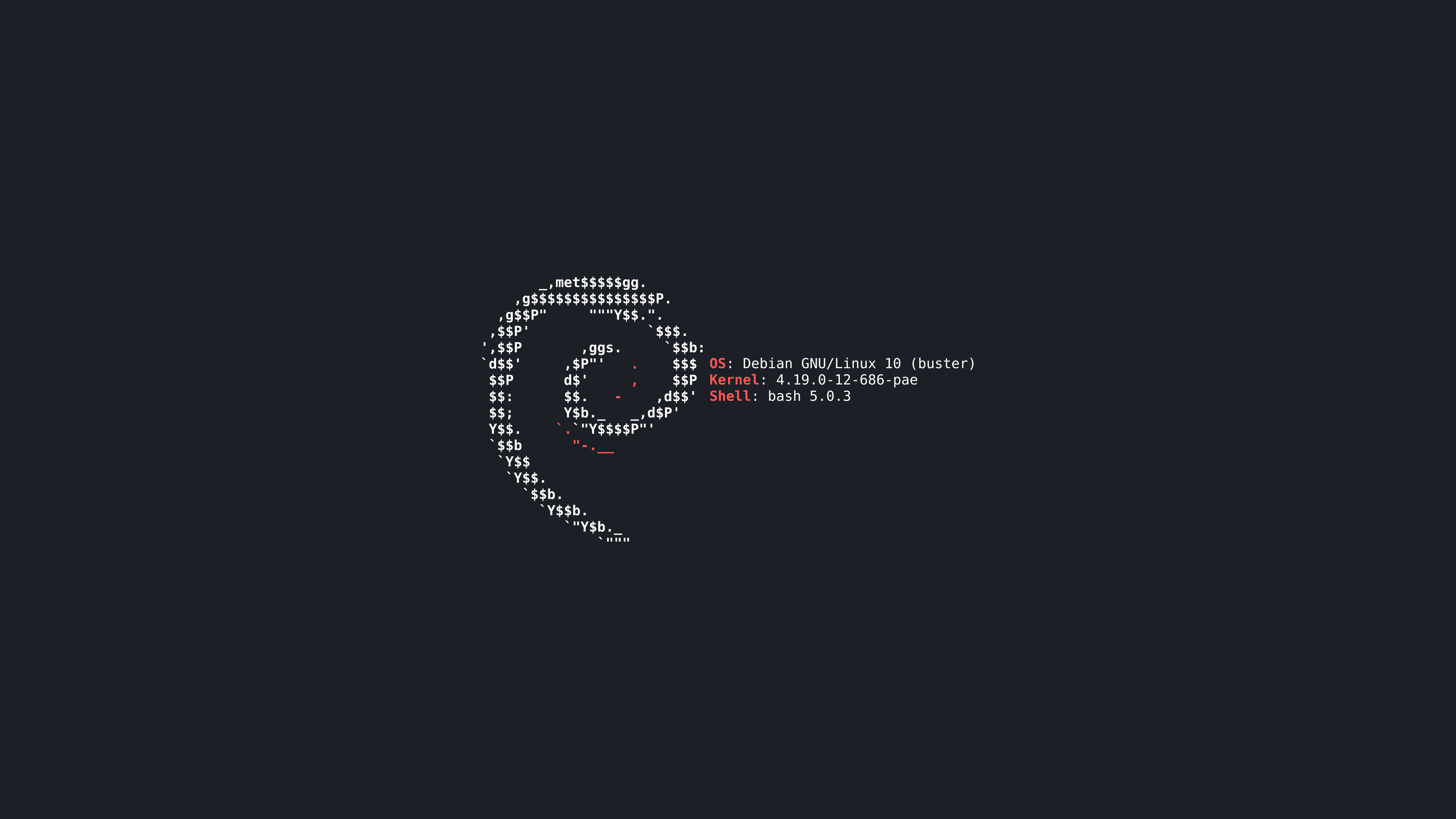 Debian Linux Neofetch ASCII Art Tapeta 4K