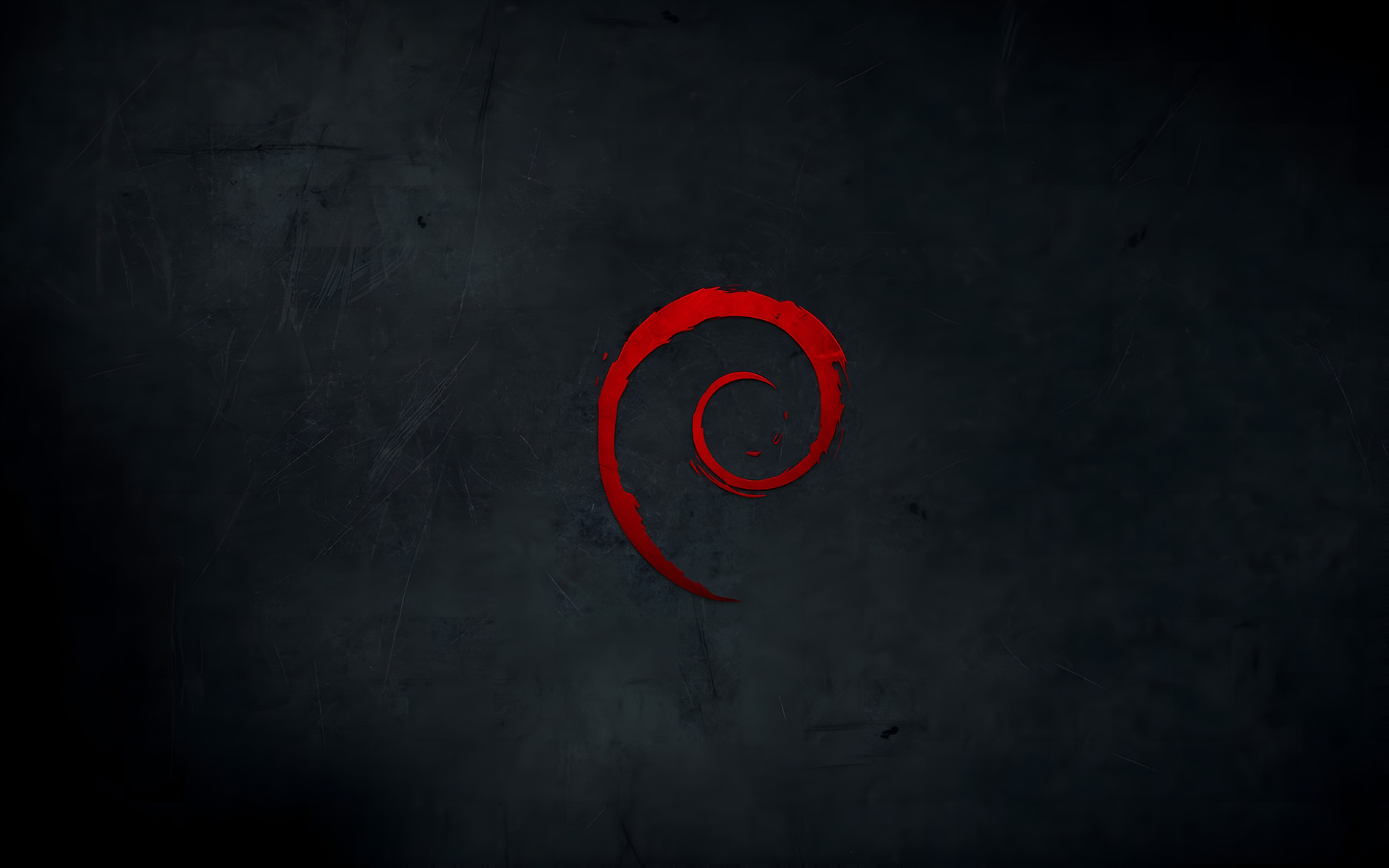 Debian Linux Grunge Dark Red Spiral Wallpaper