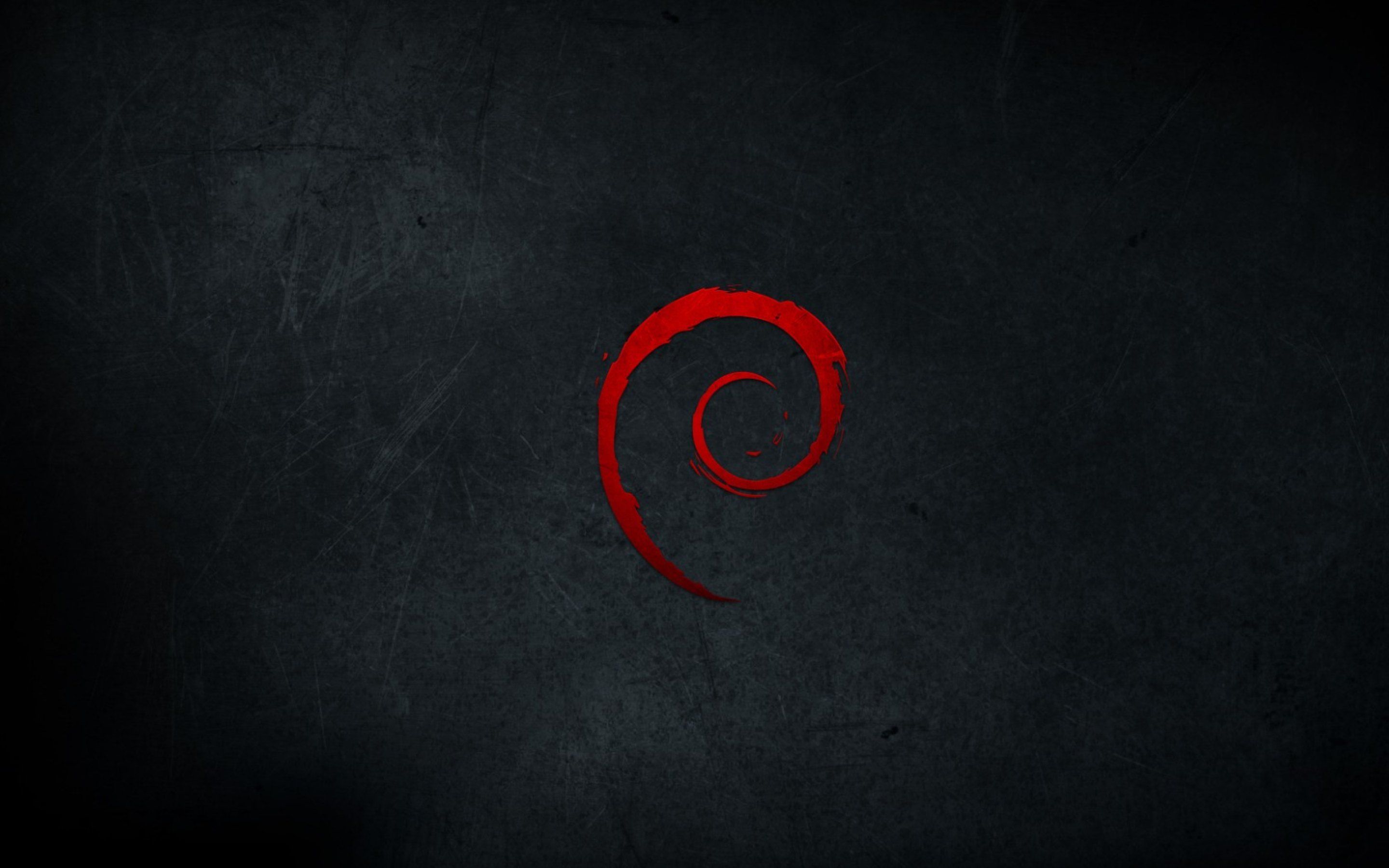 Tapeta Debian Linux Grunge Ciemnoczerwona Spirala