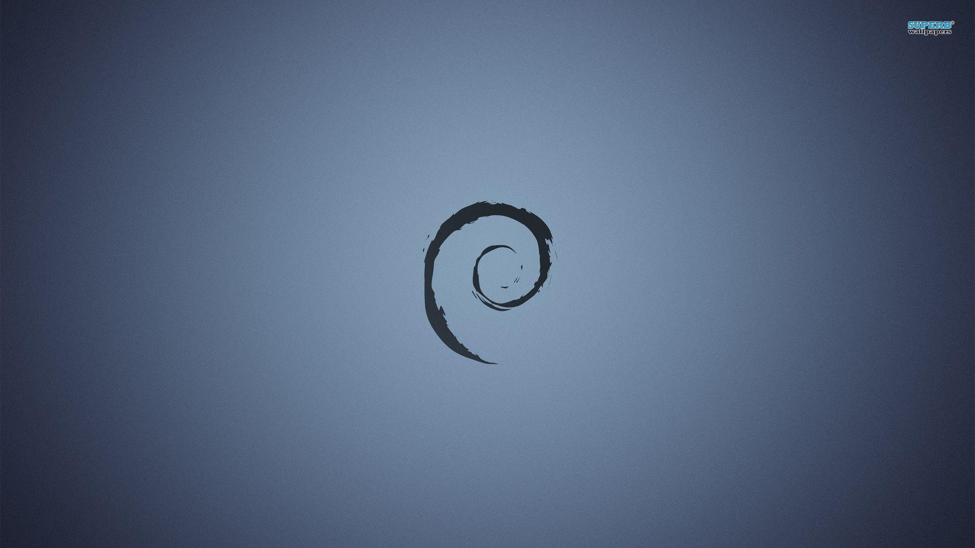 Minimalistyczna Tapeta z Logo Spirali Debian Linux