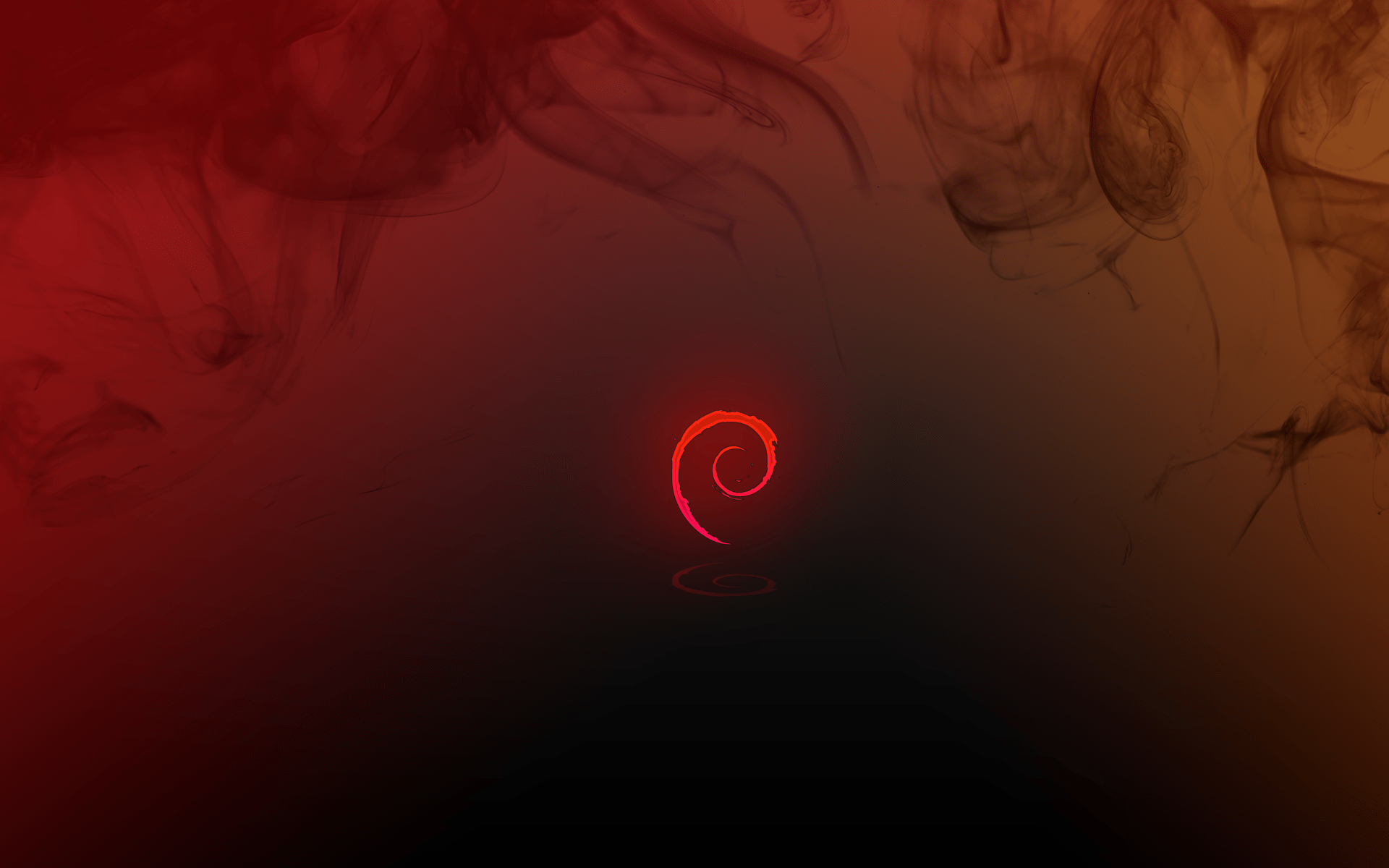 Debian Linux Świecące Logo Dym Tapeta 4K