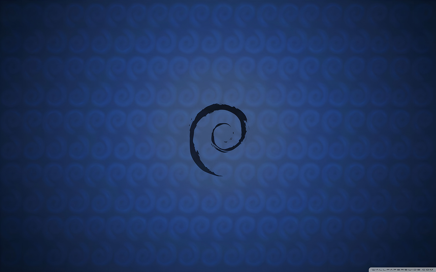 Debian Linux 深蓝色螺旋壁纸 4K