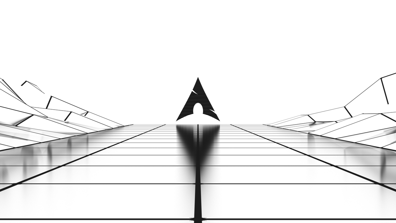 Arch Linux ミニマリスト 4K 壁紙 – 未来的グリッド