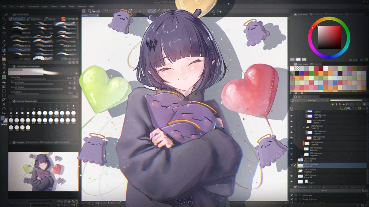 วอลเปเปอร์สาวอนิเมะแสนสุข – งานศิลปะดิจิทัล 4K